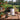 RHS products on a wooden table in a garden setting