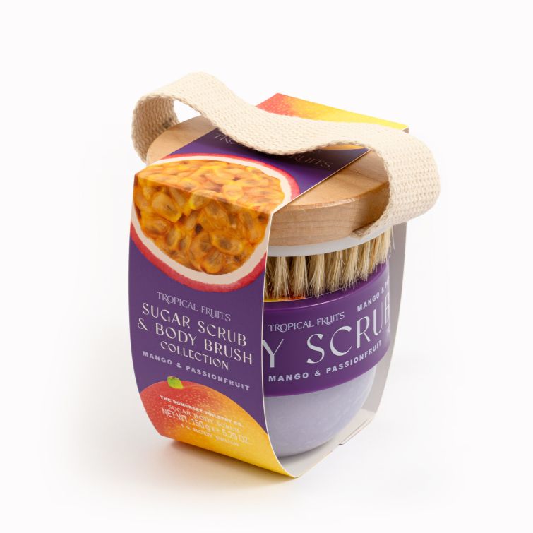 Tropical Fruits Mango Passionfruit Body Scrub Body Brush Gift Set